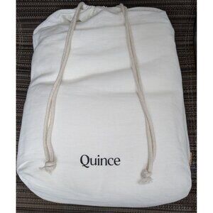 Quince 100% European Linen Double Flange Duvet 1PC Ivory Full/Queen -NEW-